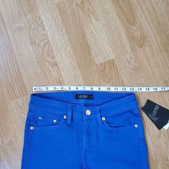NEW! Ralph Lauren Mid-Rise Denim Bermuda Shorts - size 0 in Cobalt Blue - Picture 5 of 10